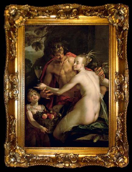framed  Hans von Aachen Hans von - Bacchus Ceres und Amor, ta009-2